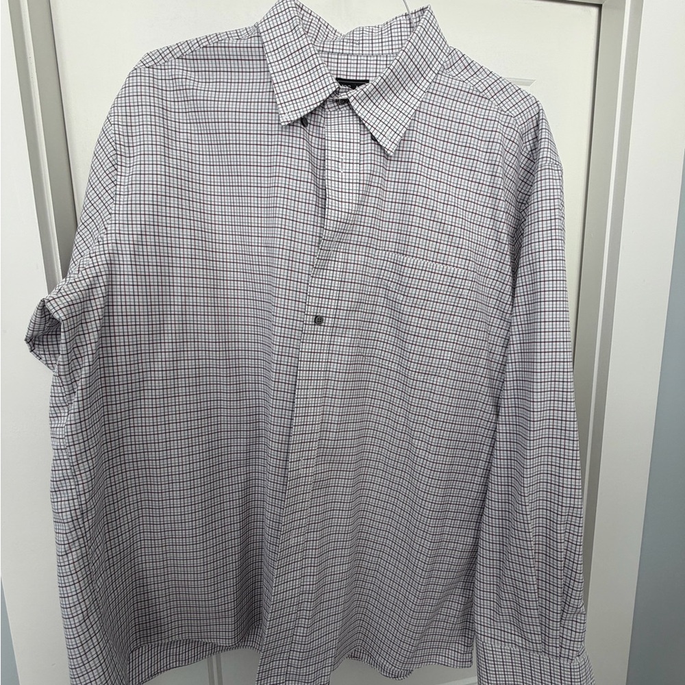 Jos. A. Bank Blue and White Checkered Dress Shirt